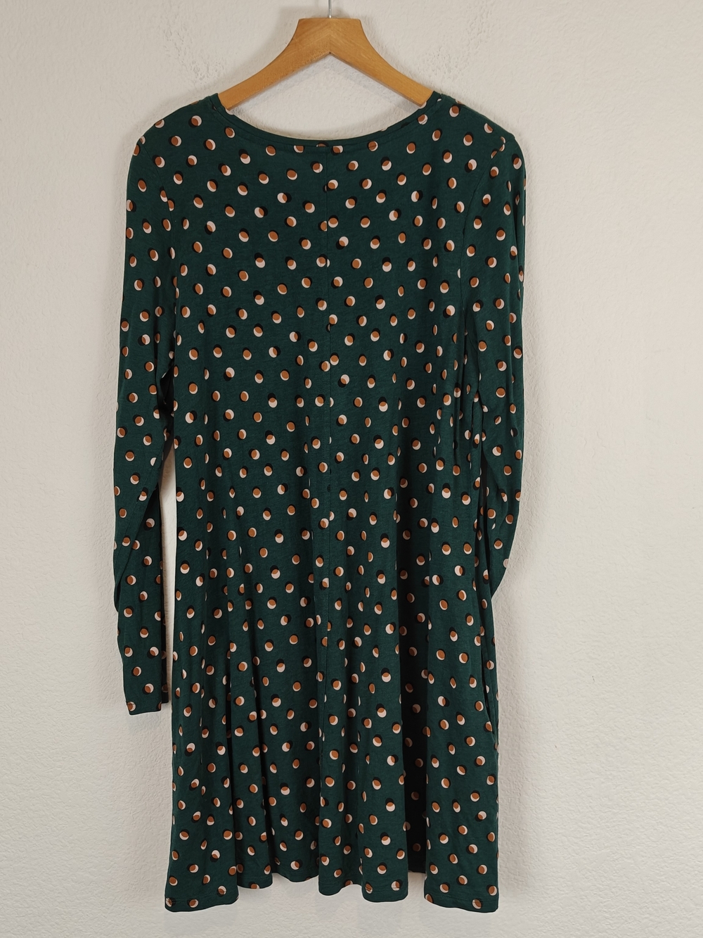 Boden Forest Green Polka Dot Swing Tunic Dress | Tencel Cotton Blend Pockets 12R - Picture 9 of 12
